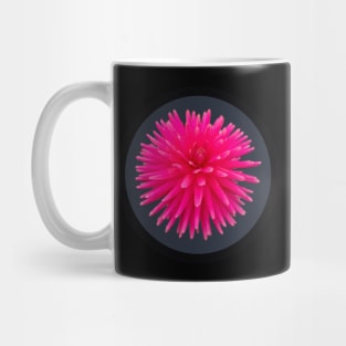 Pink Cactus Dahlia Flower Circle Frame Mug